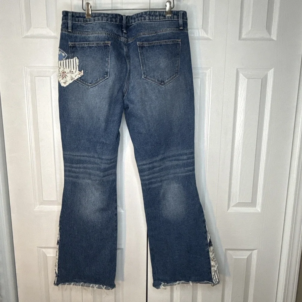Driftwood Women's Jeans 32X34‎ Farrah Flare Leg Patchwork Hippie Boho Cowgirl